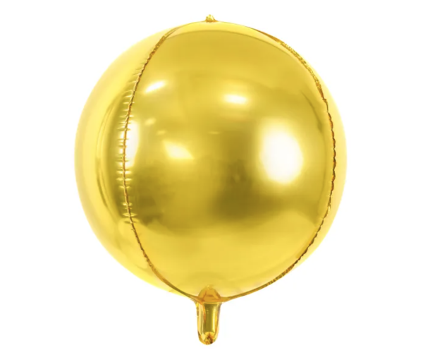 XL Folienballon Orbz - Goldene Kugel - 38cm x 40cm